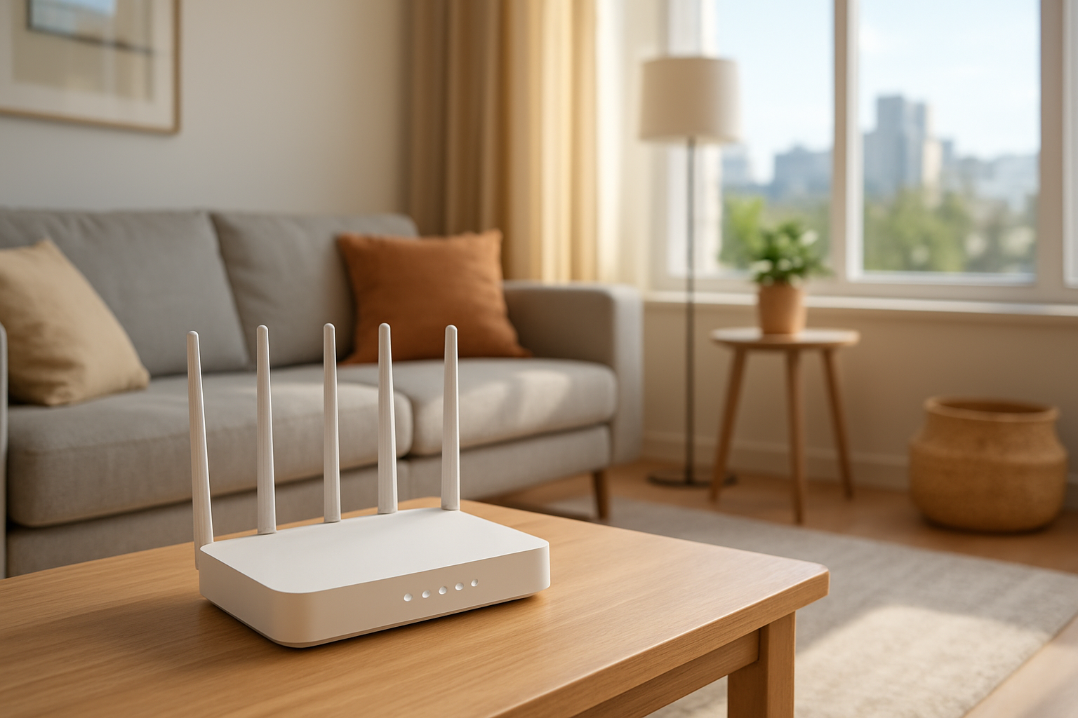 Modern comfortable living space with WiFi connectivity - representing Bitsan's accommodation and connectivity services